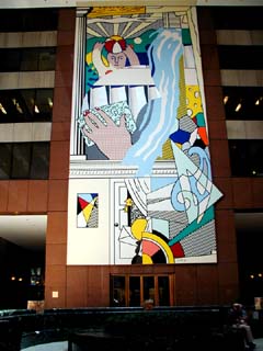 Roy Lichtenstein:  Mural with Blue Brushstroke