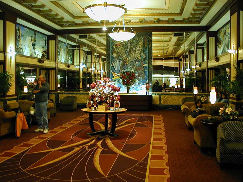 The lobby of the Edison Hotel.