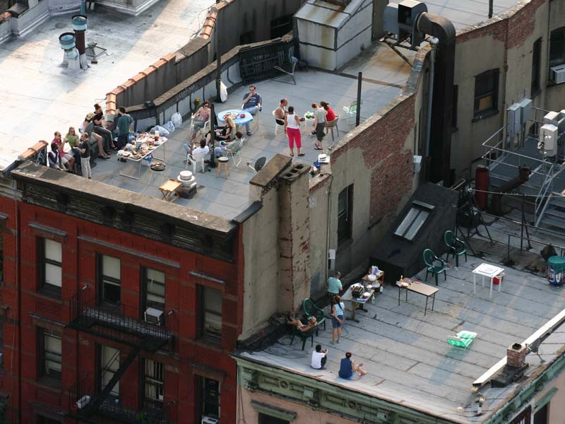 Roofs of Hell’s Kitchen. Fourth of July, 2004.
