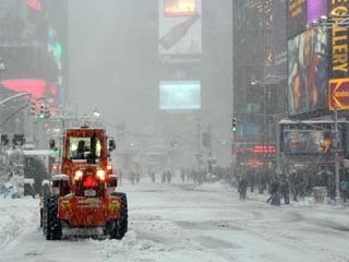 Snowstorm in Times Square