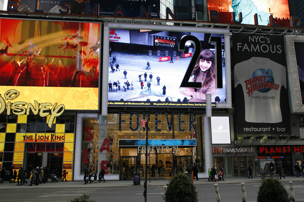 The Forever 21 store in Times Square in New York on Tuesday, September 17,  2019. Forever